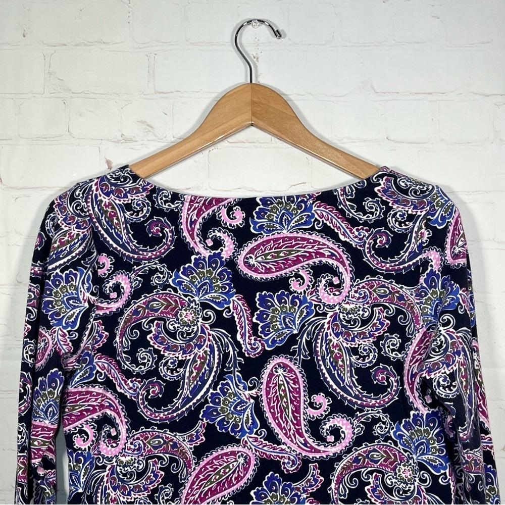 Talbots Paisley Top Blouse Womens Size Small Pullover Multicolor Floral - Picture 8 of 9